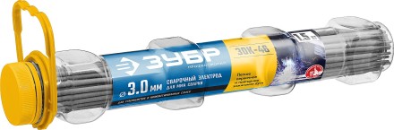 ЗУБР Д 3.0 х 350 мм, 1.5 кг в ПВХ тубе, ЗОК-46 рутил-целлюлозный, электрод сварочный, Профессионал (40031-3.0) купить в Нижневартовске