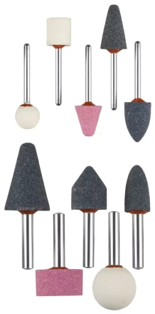Набор ЗУБР "МАСТЕР": Абразивные минишарошки-насадки для гравера и дрели, хвостовик d 3,2мм,  d 6мм 35998-H10 купить в Нижневартовске