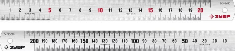 ЗУБР Про-20, длина 0.20 м, усиленная нержавеющая линейка, Профессионал (34280-020) купить в Нижневартовске