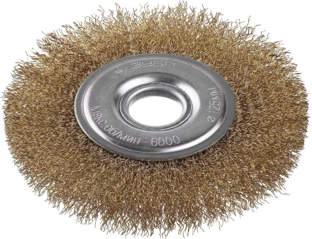 ЗУБР "ПРОФЕССИОНАЛ". Щетка дисковая для УШМ, витая стальная латунированная проволока 0,3мм, 125х22мм 35187-125_z01 купить в Нижневартовске