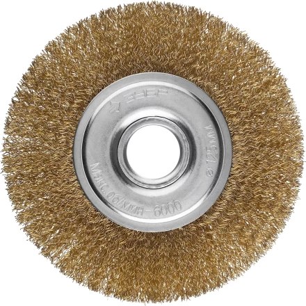 ЗУБР "ПРОФЕССИОНАЛ". Щетка дисковая для УШМ, витая стальная латунированная проволока 0,3мм, 125х22мм 35187-125_z01 купить в Нижневартовске