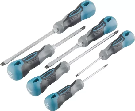 Набор отвёрток 6 шт S2 трехкомпонентная рукоятка GROSS 12164 купить в Нижневартовске