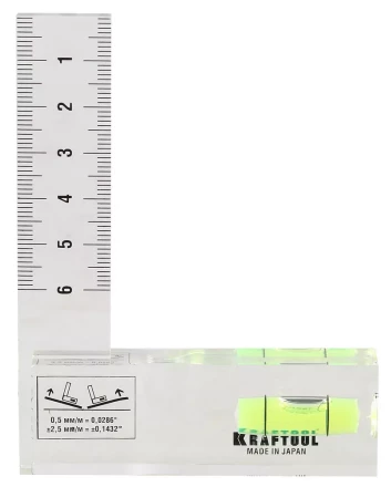 Угольник-уровень KRAFTOOL "PRO" "CRYSTAL", 1 ампула, шкала 60мм 1-34867 купить в Нижневартовске