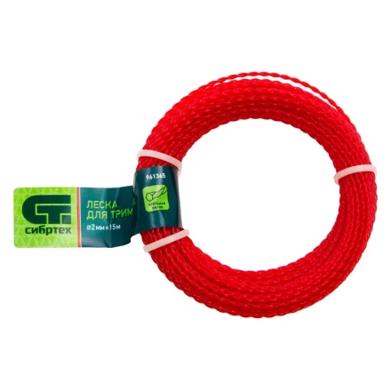 Леска для триммера овальная витая, 2.0 мм х 15 м, Россия Сибртех 961365 купить в Нижневартовске