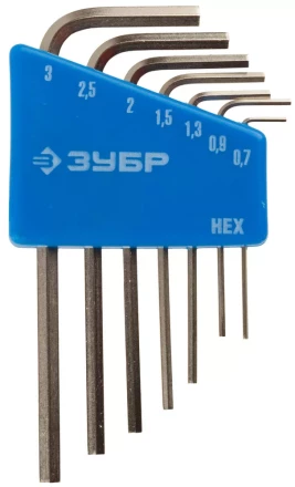 Набор ключей имбусовых ЗУБР "ЭКСПЕРТ" МИНИ для точных работ, Cr-V, HEX 0,7, 0,9, 1,3, 1,5, 2, 2,5, 3 мм, 7 шт 27471-H7 купить в Нижневартовске