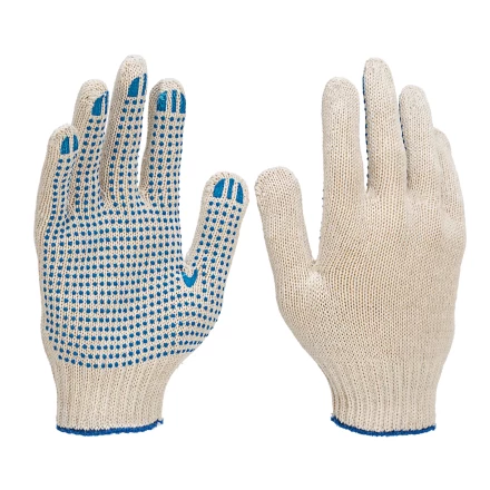 Перчатки трикотажные усиленные, с ПВХ точкой, 7 класс вязки Россия 677725 купить в Нижневартовске