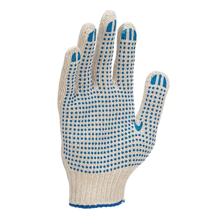 Перчатки трикотажные усиленные, с ПВХ точкой, 7 класс вязки Россия 677725 купить в Нижневартовске