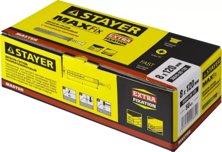 Дюбель-гвоздь полипропиленовый, потайный бортик, 8 x 120 мм, 50 шт, STAYER Master 30645-08-120 30645-08-120 купить в Нижневартовске