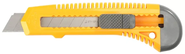 Нож STAYER "STANDARD" с выдвижным сегмент. лезвием, пластмасс.,18мм 0911 купить в Нижневартовске