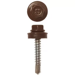 Саморезы ЗУБР "ПРОФЕССИОНАЛ" окраш., RAL 8017 шокол.-коричн., для крепл. кров. матер. к дерев. обреш., 4.8x29мм, 400шт 4-300315-48-029-8017