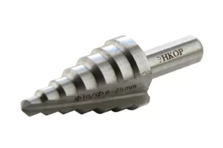 Сверло для металла ступенчатое Ф6-25 мм 7 ступеней ход 4,5 мм Энкор 21625 купить в Нижневартовске