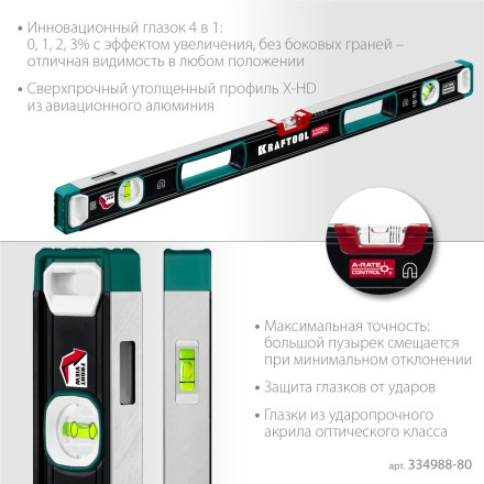 Уровнь магнитный со специальным глазком KRAFTOOL 34988-80 купить в Нижневартовске