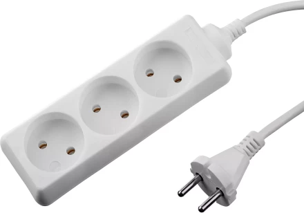 Удлинитель "TOPELECTRO" электрический, ПВС 2х1мм2, 3 гнезда, 3500 Вт, 1.5м, STAYER 55030-1.5 купить в Нижневартовске