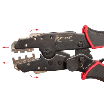 Пресс-клещи КВТ CTD+5 с механизмом быстрой смены матриц: комплект из 5 шт. для опрессовки (набор) (101859) купить в Нижневартовске