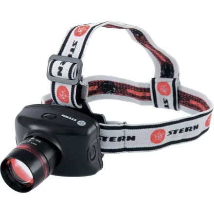 Фонарь наголовный Zoom 3W LED CRE Q5 160 Лм 100 м 3 режима 100% - 50% - стробоскоп 3хААА Stern 90567 купить в Нижневартовске