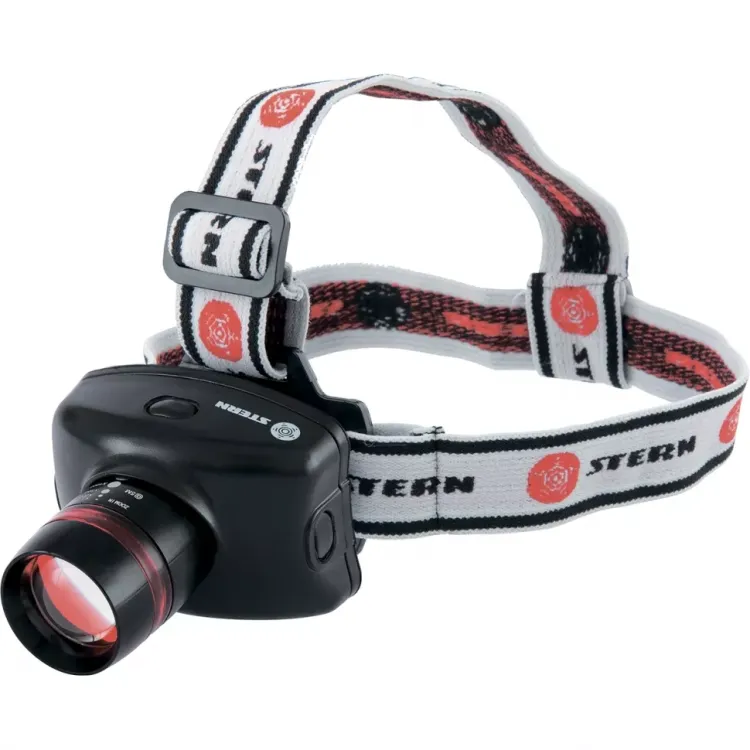 Фонарь наголовный Zoom 3W LED CRE Q5 160 Лм 100 м 3 режима 100% - 50% - стробоскоп 3хААА Stern 90567 купить в Нижневартовске