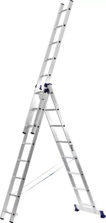 Лестница СИБИН универсальная, трехсекционная со стабилизатором, 9 ступеней 38833-09 купить в Нижневартовске