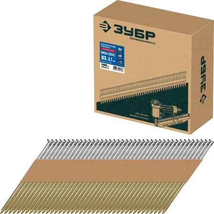 ЗУБР SN34 (D34) 83 х 3.1 мм, реечные гвозди рифленые оцинкованные, 3000 шт (305399-83) купить в Нижневартовске