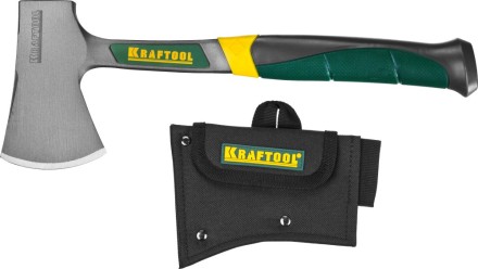 Топорик KRAFTOOL туристический цельнокованый с трехкомпонентной рукояткой, в чехле, 0,6 кг 20645-06 купить в Нижневартовске