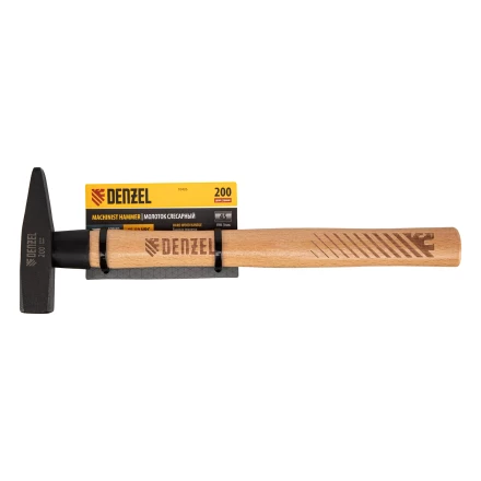 Молоток слесарный, 200 г Denzel, кованый квадратный боек, буковая рукоятка, 10426 купить в Нижневартовске