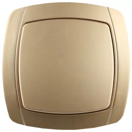 Выключатель СВЕТОЗАР "АКЦЕНТ" одноклавишный в сборе, цвет золотой металлик, 10А/~250В SV-54230-GM купить в Нижневартовске