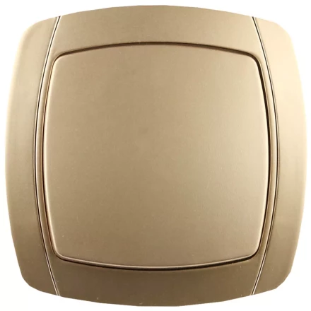 Выключатель СВЕТОЗАР "АКЦЕНТ" одноклавишный в сборе, цвет золотой металлик, 10А/~250В SV-54230-GM купить в Нижневартовске