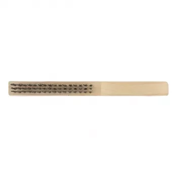 Щетка зачистная 3-х рядная закаленная прямая проволока с деревянной ручкой СИБРТЕХ 74803 купить в Нижневартовске