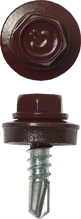 Саморезы ЗУБР "ПРОФЕССИОНАЛ" окраш., RAL 3005 темно-красн., для крепл. кров. матер. к металл. констр., 5.5x19мм, 500шт 4-300315-55-019-3005 купить в Нижневартовске