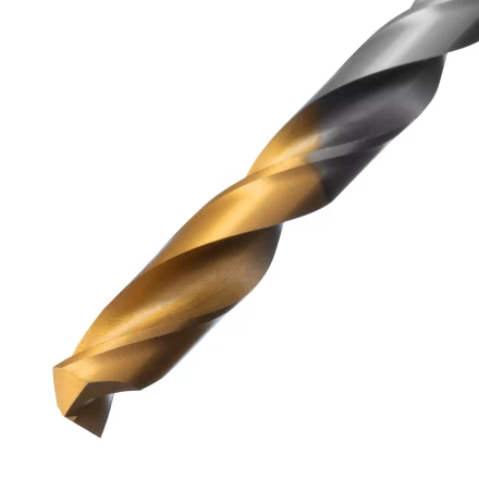 Сверло спиральное по металлу Denzel, 8 х 165 мм, Р6М5, Golden Tip, удлиненное, 718260 купить в Нижневартовске