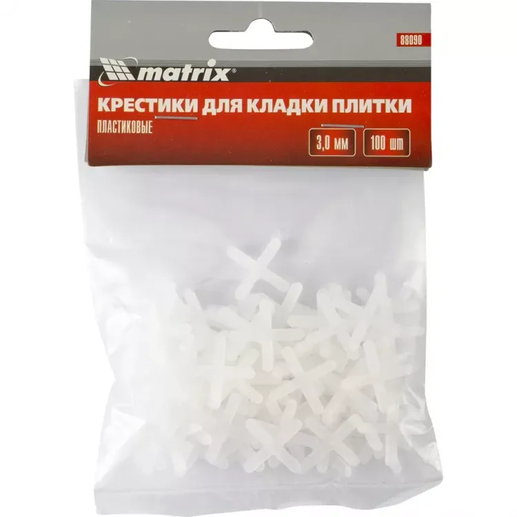 Крестики 3 мм для кладки плитки 100 штук MATRIX артикул 88090 купить в Нижневартовске