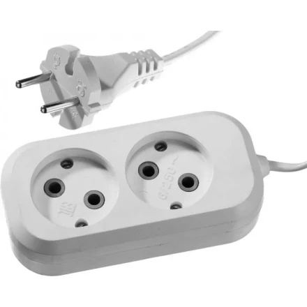 Удлинитель СИБИН электрический, ШВВП сечение 0,75кв мм, 2 гнезда, макс мощн 1300Вт, 3м 55091-3 купить в Нижневартовске