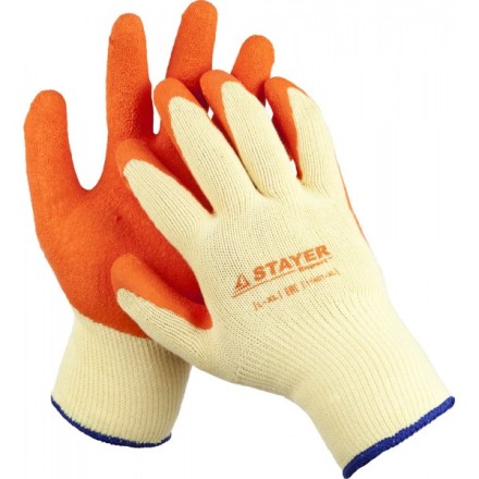 Перчатки STAYER &quot;EXPERT&quot;  рабочие с рельефным латексным покрытием, 10 класс, L-XL 11407-XL купить в Нижневартовске