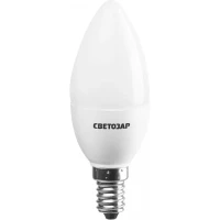 Лампа СВЕТОЗАР светодиодная "LED technology", цоколь Е14, теплый белый свет (2700К), 220В, 5Вт (45), свеча 44500-40_z01
