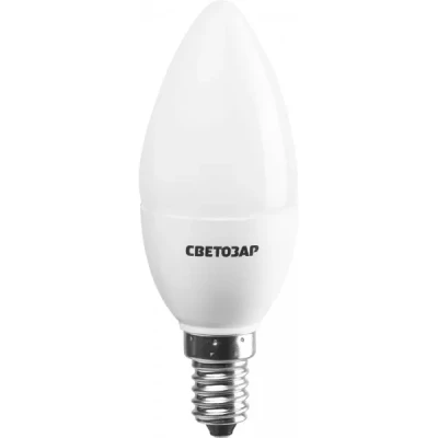 Лампа СВЕТОЗАР светодиодная "LED technology", цоколь Е14, теплый белый свет (2700К), 220В, 5Вт (45), свеча 44500-40_z01