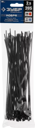 Кабельные стяжки черные КОБРА с плоским замком нейлоновые пакет серия ПРОФЕССИОНАЛ купить в Нижневартовске