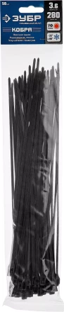 Кабельные стяжки черные КОБРА с плоским замком нейлоновые пакет серия ПРОФЕССИОНАЛ купить в Нижневартовске