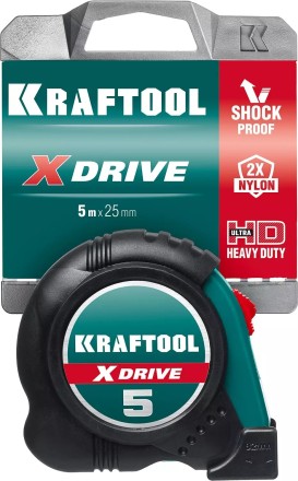 Рулетка KRAFTOOL с нейлоновым покрытием, обрезин корпус, 5/25мм 34122-05-25_z02 купить в Нижневартовске