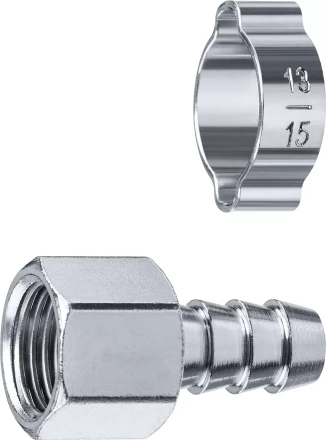 ЗУБР штуцер елочка, 10 мм - 1/4F, переходник с обжимным хомутом, Профессионал (64923-1/4-10) купить в Нижневартовске
