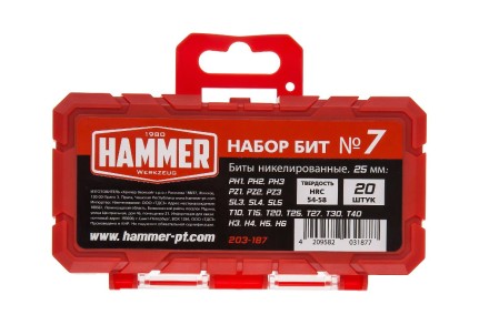 Набор бит HAMMER 25мм (203-187) купить в Нижневартовске
