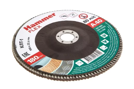 Круг Лепестковый Торцевой (КЛТ) HAMMER КЛТ 1 Ф180х22 Р40 213-030 купить в Нижневартовске