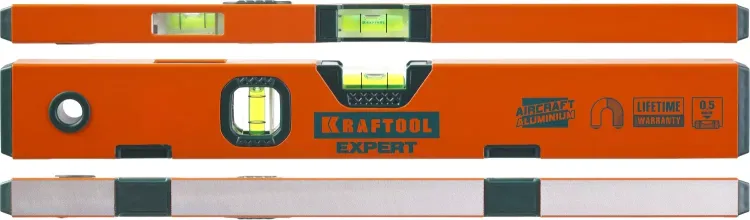 Уровень KRAFTOOL "PROKRAFT-M" коробч. магнит., 2 ампулы, 0,5 мм/м, 400мм 34712-040_z01 купить в Нижневартовске