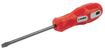 Отвертка ЗУБР "ПРОФИ" хромованадиевая сталь, двухкомпонентная рукоятка, магнит наконечник, SL5,0x100мм 25231-5.0-100_z01 купить в Нижневартовске