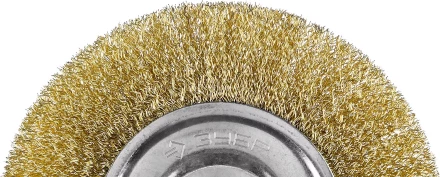 ЗУБР "ПРОФЕССИОНАЛ". Щетка дисковая для УШМ, витая стальная латунированная проволока 0,3мм, 150х22мм 35187-150_z01 купить в Нижневартовске