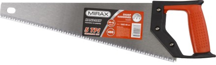 Ножовка по дереву (пила) MIRAX Universal 400 мм, 5 TPI, рез вдоль и поперек волокон, для крупных и средних заготовок 1502-40_z01 купить в Нижневартовске