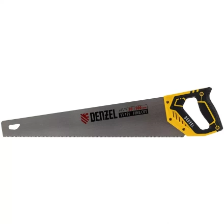 Ножовка по дереву, 500 мм, 11 TPI, зуб 3D, двухкомпонентная рукоятка Denzel 24148 купить в Нижневартовске