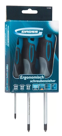 Набор отвёрток PH3 шт S2 трехкомпонентная рукоятка GROSS 12166 купить в Нижневартовске