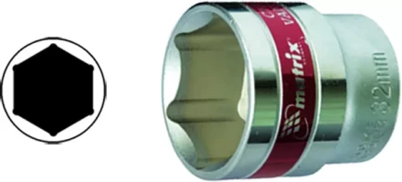 Головка торцевая 13 мм 6-гранная CrV под квадрат 1/2" хромированная  MATRIX MASTER 13113 купить в Нижневартовске
