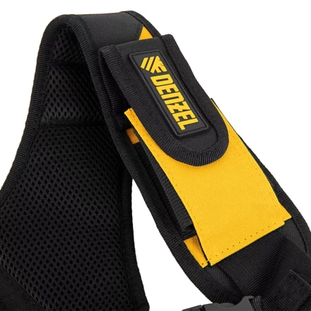 Пояс монтажника усиленный, с лямками, сумки поясные, держатель для молотка// Denzel 90290 купить в Нижневартовске