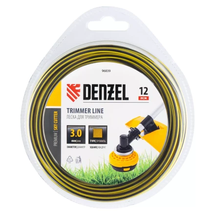 Леска для триммера двухкомпонентная квадратная, 3,0мм х 12м, блистер SkyCutter Denzel 96839 купить в Нижневартовске
