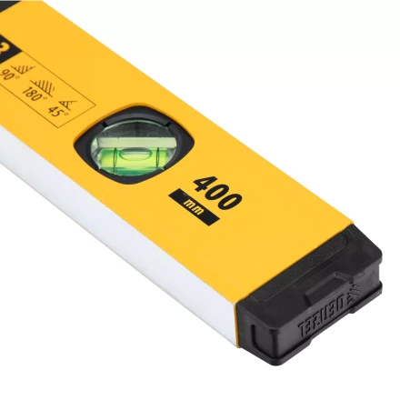 Уровень алюминиевый Denzel 33690, магнит., фрезерованный, 3 глазка (1 зеркал.), 0,5 мм/м, 400 мм купить в Нижневартовске